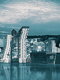 Vægbanner med kendte danske bygninger - panorama - grafisk opsætning